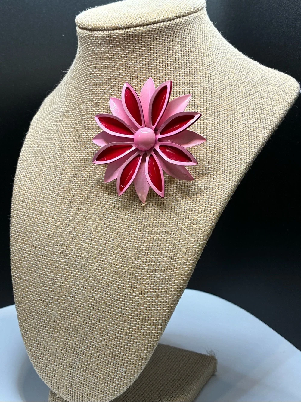 Layered Pink Floral Petal Brooch — Women's Jewelry Accent